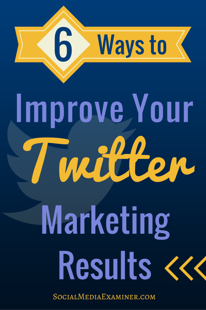 6 sätt att förbättra dina Twitter-marknadsföringsresultat: Social Media Examiner