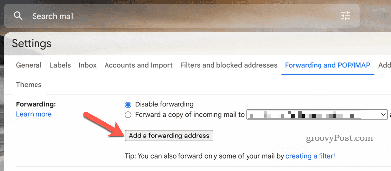 Lägg till en Gmail-adress för vidarebefordran