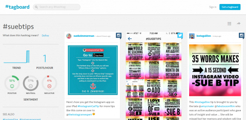 Använd Tagboard för att göra anspråk på och kontrollera dina unika hashtags på Instagram. 