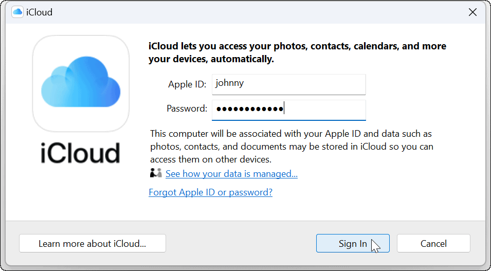 Anslut Apple iCloud med Windows 11 Photos App