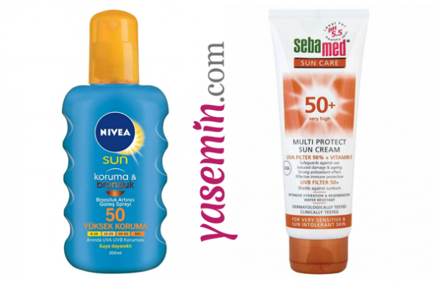 NIVEA Sun Sunscreen & Bronzing Spray & SEBAMED Sun Cream F50+ 75ml
