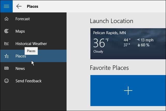 Tips för Windows 10: Lägg till flera platser i väderappen