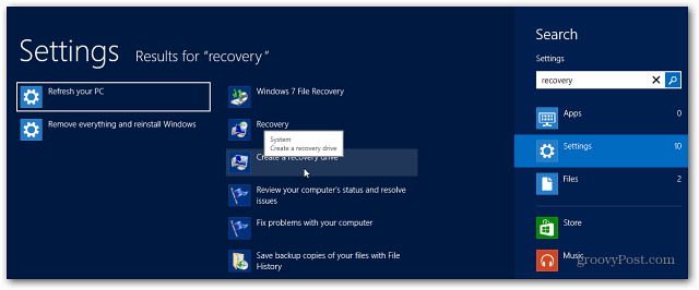 Hur man skapar en Windows 8-återhämtning Flash Drive