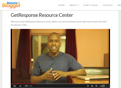 GetResponse Resources Center är ett exempel på att ge ditt publik ännu mer värde. 