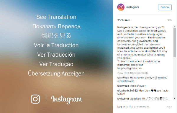 instagram översättningsknapp