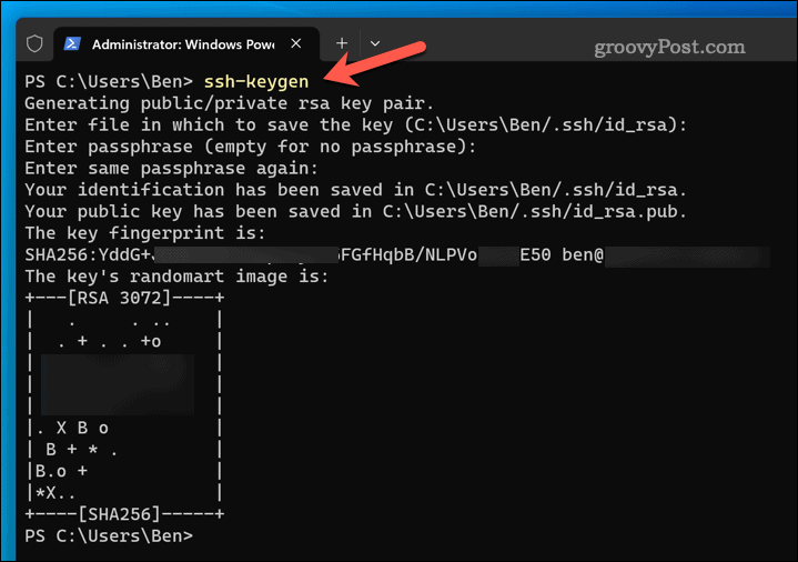 Generera SSH-nycklar på Windows 11