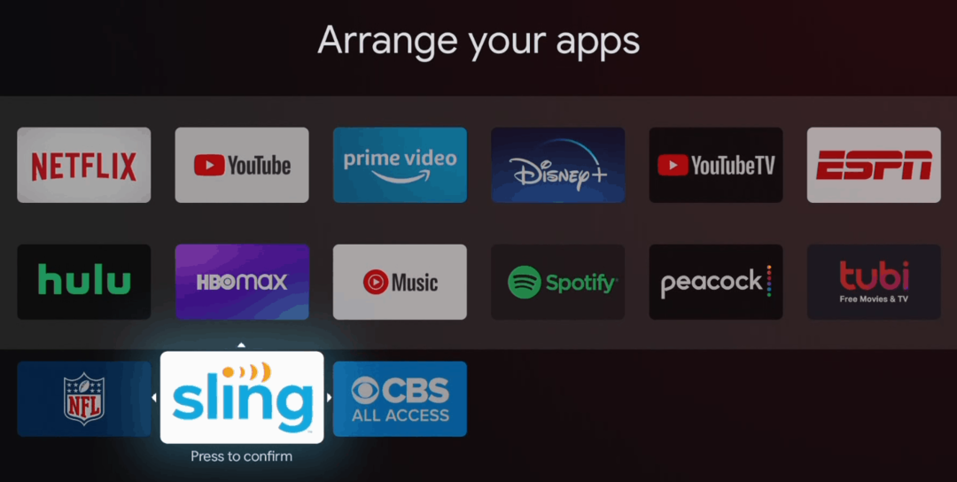 Ordna om appar på Chromecast med startskärmen för Google TV