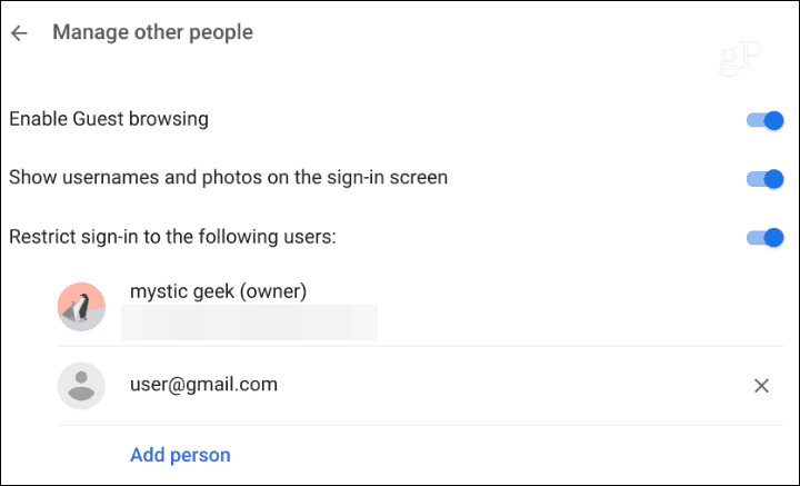 Begränsa Chromebook-inloggning