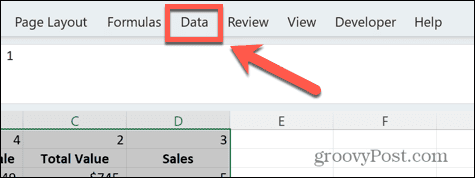 Excel-datamenyn