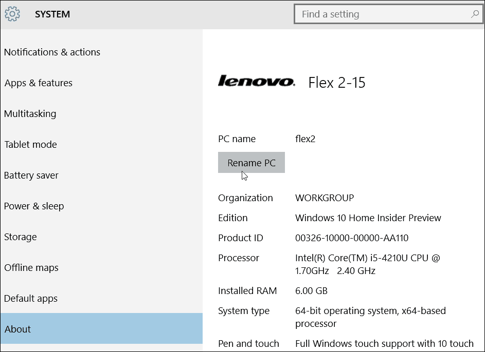 Lenovo byta namn
