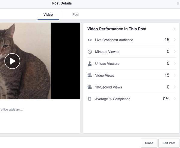 Facebook live video insikter