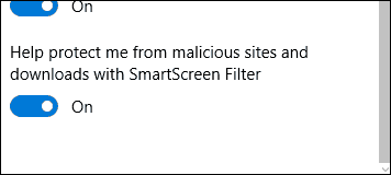 stäng av SmartScreen 2