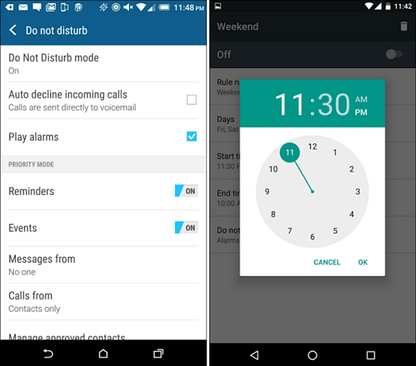 Android-tips: Slå på och schema Stör inte
