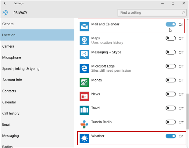 Windows 10 Inställningar Sekretess