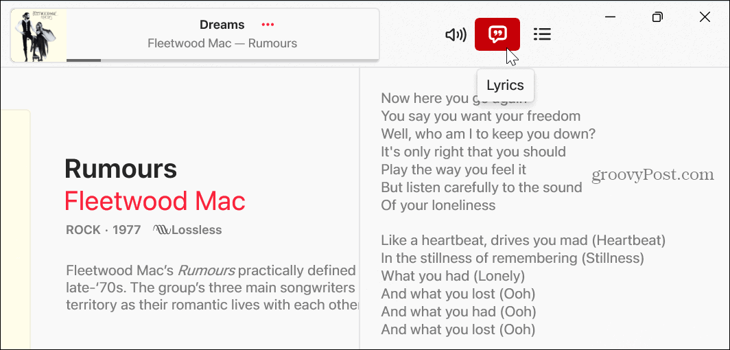 Se sångtexter på Apple Music