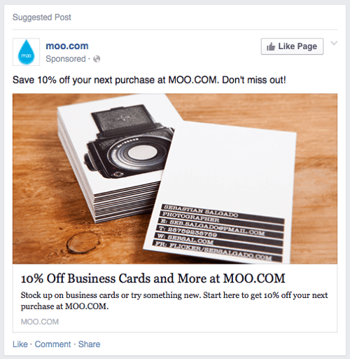 moo-kort facebook-annons exempel 2