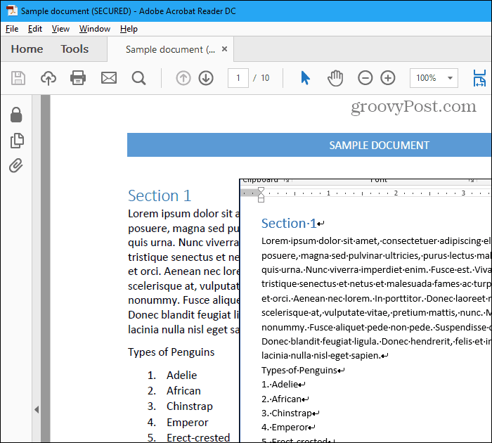 PDF-fil och Word-fil