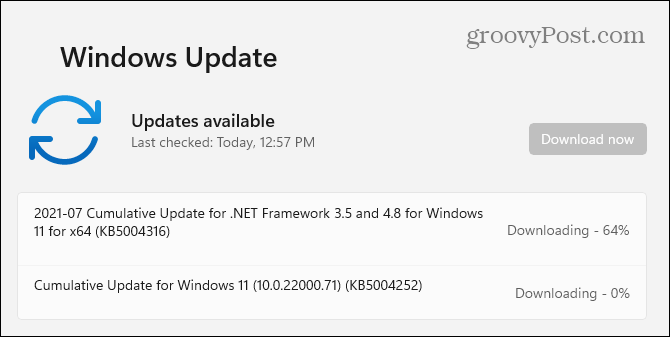 Uppdatering av Windows 11