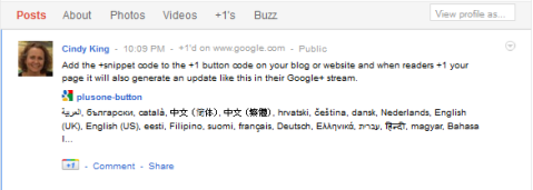uppdatering av google +1-kodavsnitt
