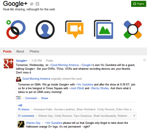 Google+ sidor - Google+
