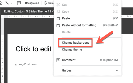 Ändra bakgrunden för en Google Slides-mall