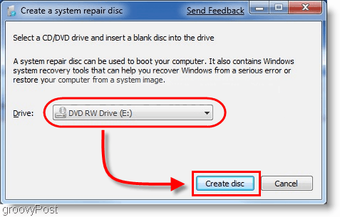 Windows 7: Skapa en systemreparationsskiva