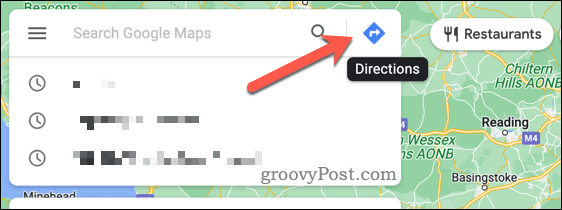 Starta vägbeskrivningar i Google Maps