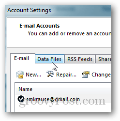 hur man skapar pst-fil för Outlook 2013 - klicka på datafil