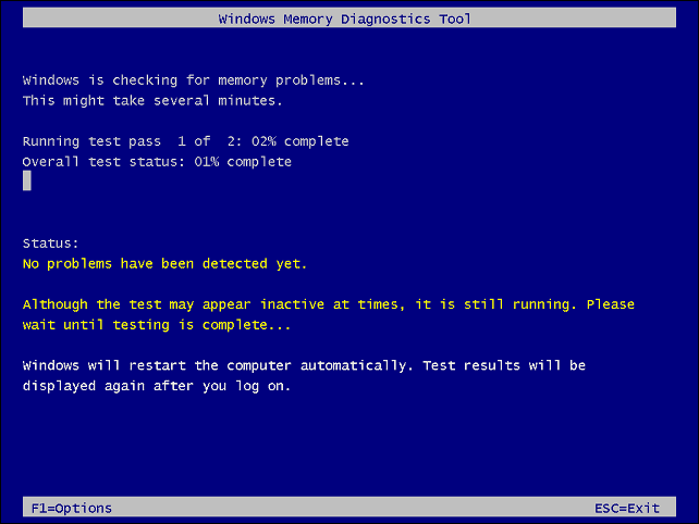 Sök efter Windows 10-fel med Memory Diagnostics Tool