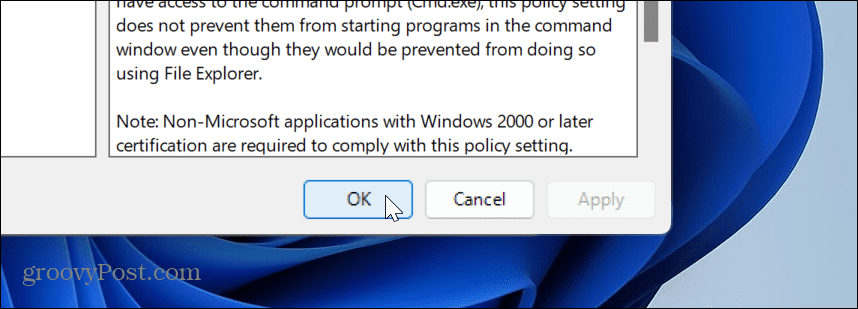inaktivera PowerShell på Windows 11