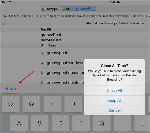 Tips för iOS 7: Använd Safaris privata surfning