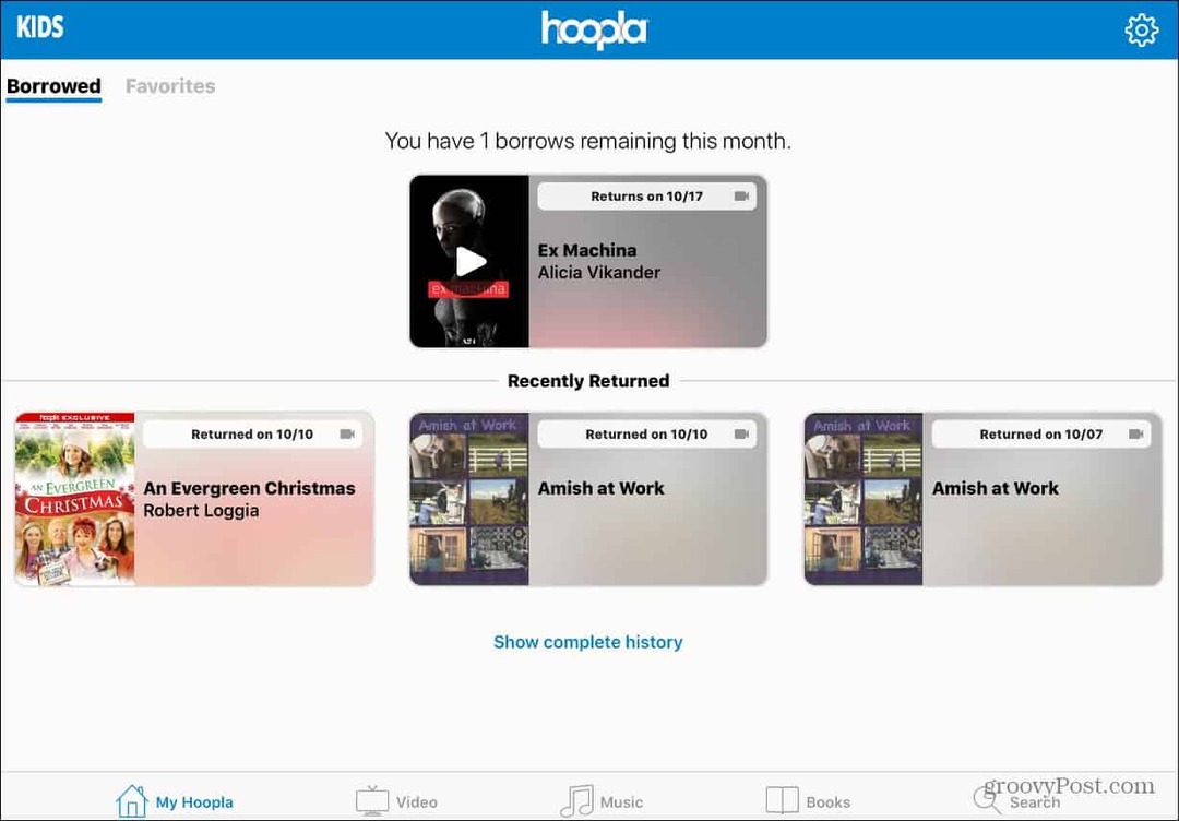 Strömma gratis filmer och program från ditt bibliotek med Hoopla