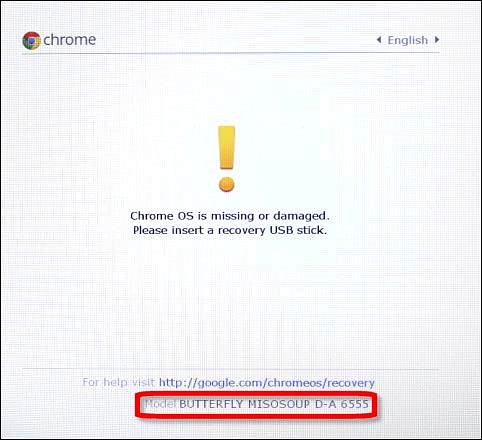 Chrome OS saknas eller skadas