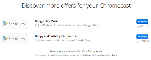 Google Chromecast-ägare får en gratis filmhyra för sin andra födelsedag