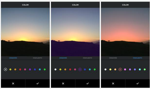 Instagram färg- och blekningsverktyg