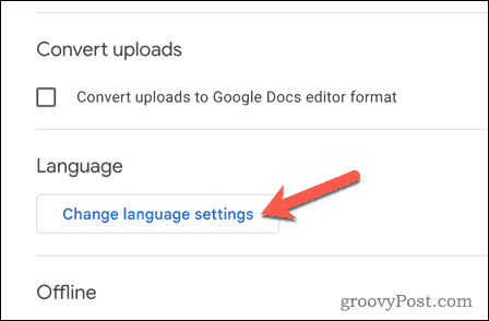 Ändra språkinställningar i Google Drive