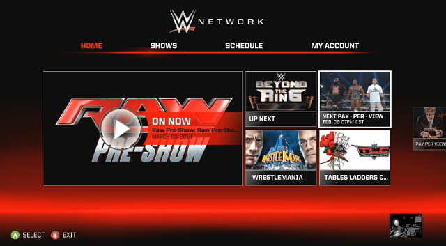 WWE-nätverk Xbox 360