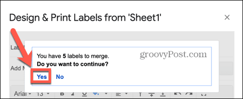 Google Sheets bekräfta sammanslagning