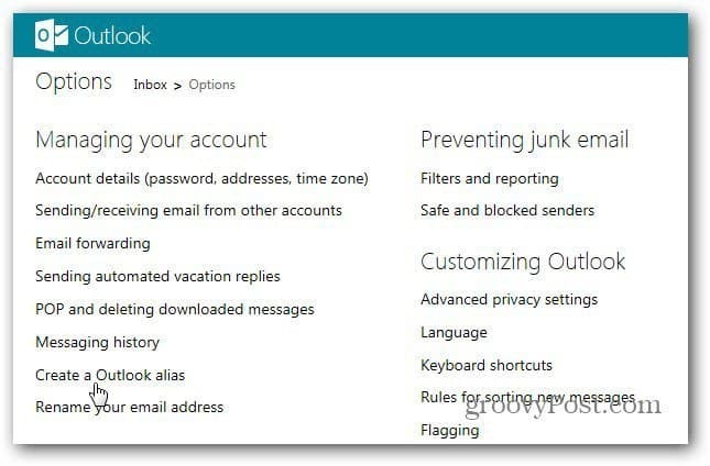 Hur man använder Outlook.com alias