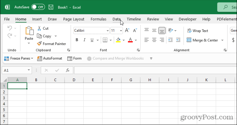 Excel-datamenyn