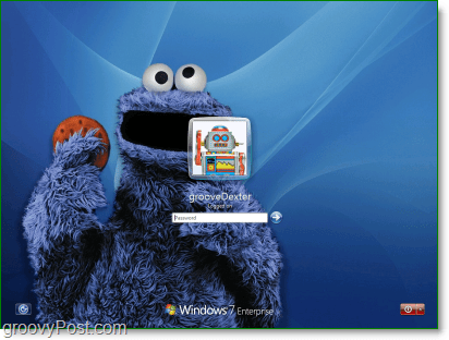 Windows 7 med min favorit sesamgata Cookie Monster bakgrund