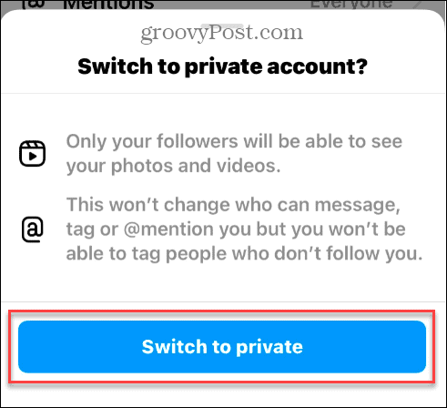 Gör ditt Instagram-konto privat
