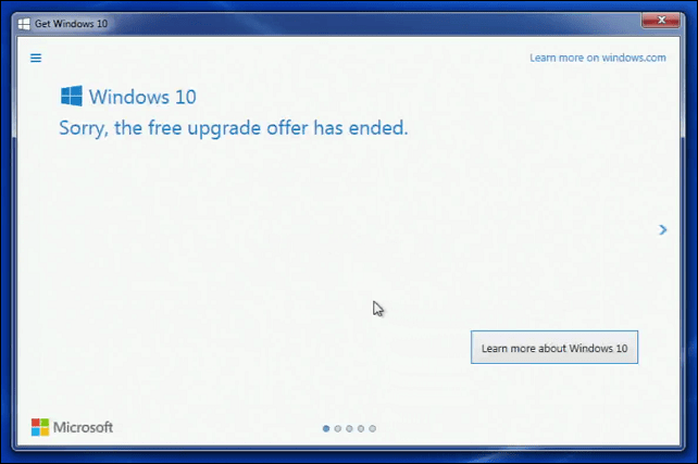 Microsoft rekommenderar kunder Kontakta support för Windows 10-uppgraderingar som inte är slutförda inom tidsfristen