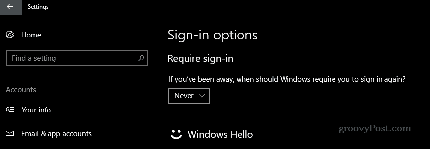 Hur du inaktiverar inloggningsskärmen när du väcker din Windows 10-enhet