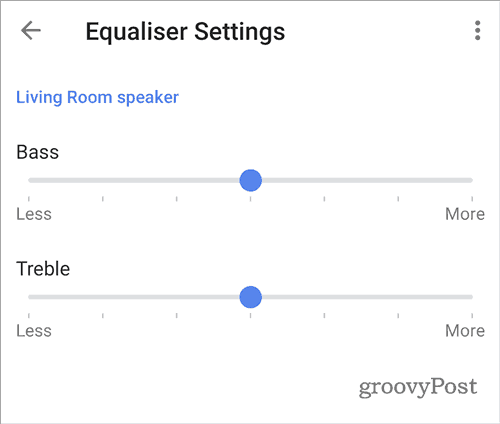 Google Home ljudutjämnar eq-uppsättning