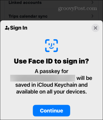 använd ansikts-ID med lösenordsnyckel iphone