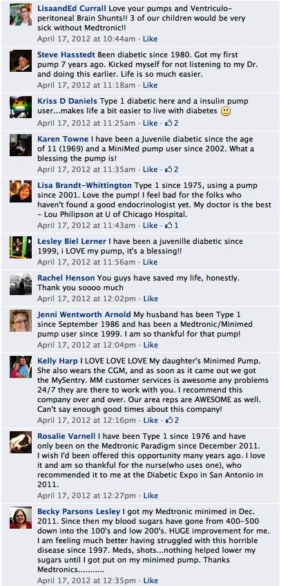 medtronic diabetes första facebook kommentarer