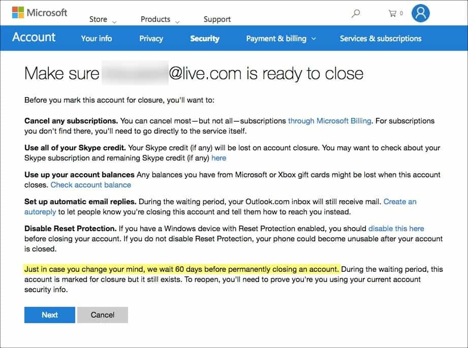 Hur du tar bort ditt Hotmail-, Windows Live- och Outlook-konto permanent
