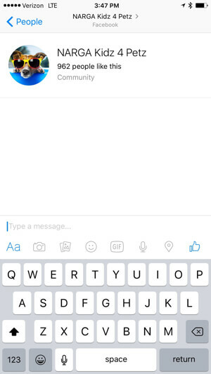 facebook messenger app skärm
