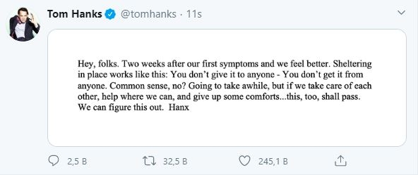 Tom Hanks botade